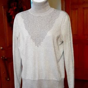 Simply Vera silver turtleneck long sleeved  sweater